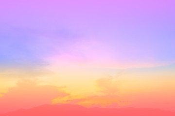 Sun and cloud background with a pastel colored