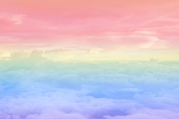 Sun and cloud background with a pastel colored