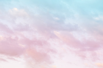 Plakat Sun and cloud background with a pastel colored