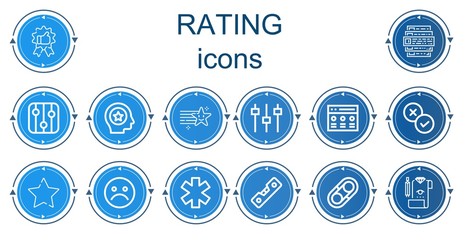Editable 14 rating icons for web and mobile