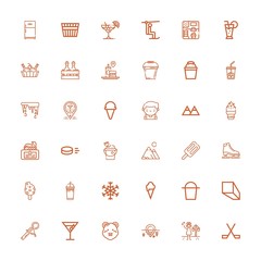 Editable 36 ice icons for web and mobile