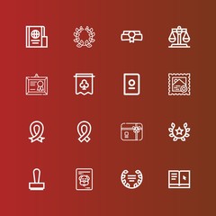 Editable 16 certificate icons for web and mobile