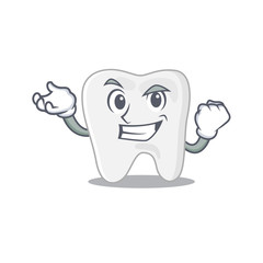 A funny cartoon design concept of tooth with happy face