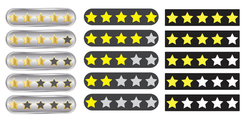Rating stars, web icon speed and achievements. Vector image of a top made of golden stars. Stock Photo. Vector template.
