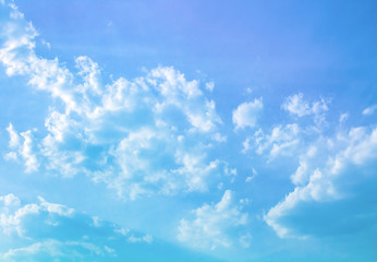 soft white cloudy in blue sky with sun light