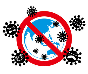 Do not enter. Stop coronavirus to
the earth.