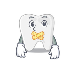 Tooth cartoon character style having strange silent face