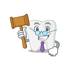A wise judge of tooth mascot design wearing glasses