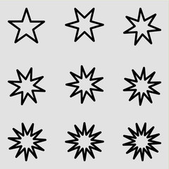 Obraz premium set of black and white stars vector design