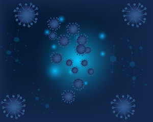 Corona Virus .for illustration, blue phantom  Background