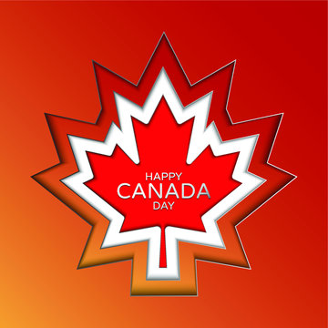 Vector illustration for canada day. Mapple leaf in red, white, and brown to red gradation