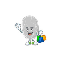 Happy rich nitrospirae Caricature picture with shopping bags