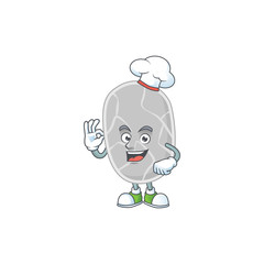 Nitrospirae chef cartoon drawing concept proudly wearing white hat