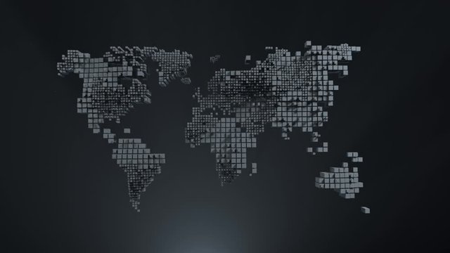 loop animation. pixelated world map with ripple effect