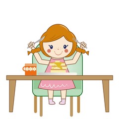 pancake eat a girl パンケーキを食べる少女