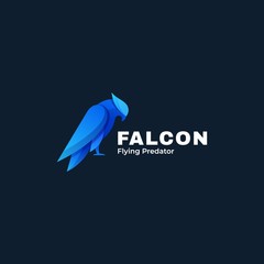 Vector Logo Illustration Bird Falcon Gradient Colorful Style