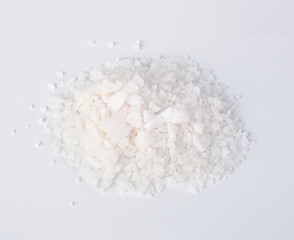 Obraz na płótnie Canvas Top view of salt isolated on white background