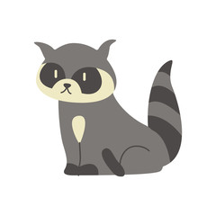 cute raccoon animal vector