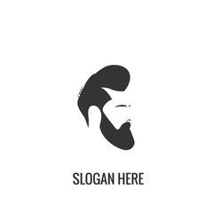 men beard and hair cut vector illustration design