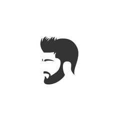 men beard and hair cut vector illustration design