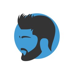 men beard and hair cut vector illustration design