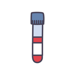 Medical blood tube fill style icon vector design