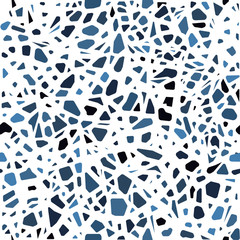 Terrazzo flooring vector seamless pattern. Modern vector illustration for fabric print, wrapping paper, flooring. Classic venetian terrazzo style of floor of natural stone, granite, quartz.