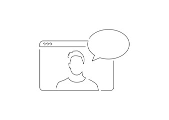 Communication isolated line drawing, vector illustration design.