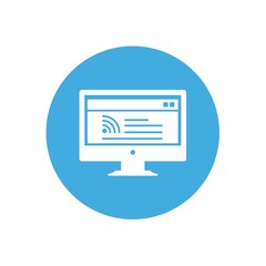 computer connected to wifi icon vector illustration design