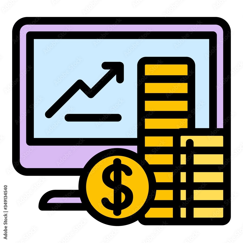 Poster coin stack report icon. outline coin stack report vector icon for web design isolated on white backg