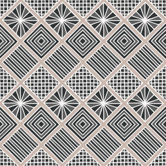 Hand drawn abstract seamless pattern with rhombs, doodle. Vector illustration. EPS 10