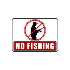 No fishing allowed sign isolated on white background
