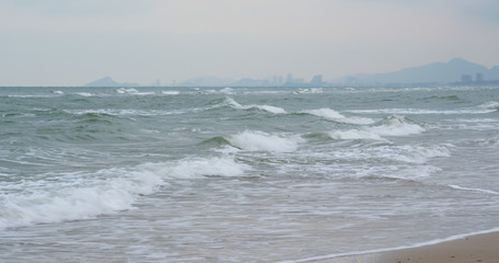Turquoise sea water at the beach