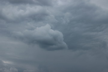 Dark clouds before the rain. Russia.