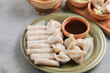 traditional food from indonesia made of fish and tapioca called pempek