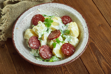 BBQ chorizo potato salad