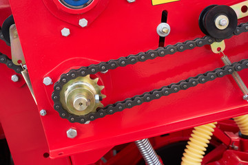 Drive chains and sprockets. Chain drive.