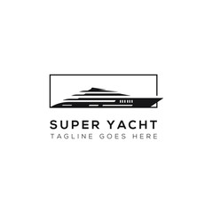 Naklejka premium modern minimalist yacht or cruise ship logo vector
