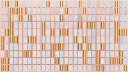 Abstract Modern Geometric White Gold Studio Wall Panels Flipping - Abstract Background Texture