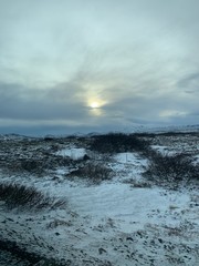 sunset in iceland