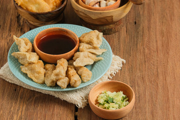 traditional food from indonesia made of fish and tapioca called pempek