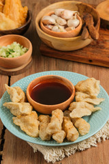 traditional food from indonesia made of fish and tapioca called pempek