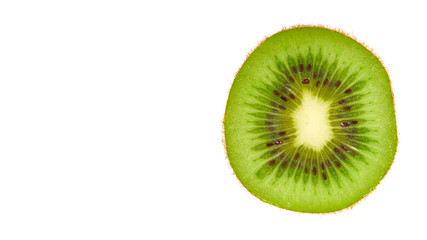 Fototapeta na wymiar Fresh and ripe kiwi slice.