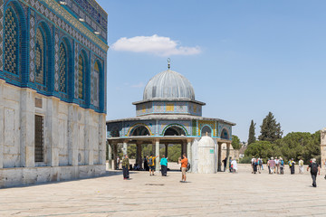 The Dom of the Chain near the Dome of the Rock building on the territory of the interior of the Temple Mount in the Old City in Jerusalem, Israel