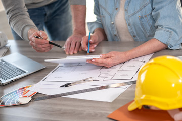 Architects working on new construction project