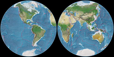 Fournier Globular (90W), satellite A, tectonic plates