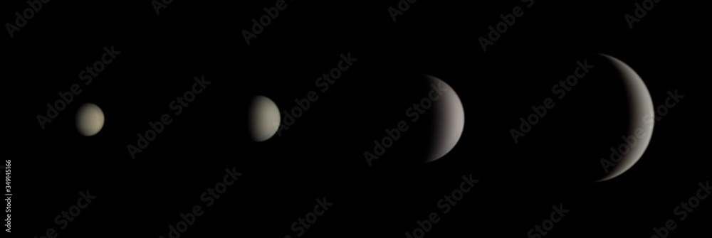 Wall mural the changing apparent size and phase of illumination of the planet venus photographed between novemb
