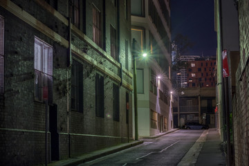 empty back street at night