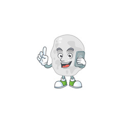 cartoon drawing concept of planctomycetes speaking with friends on phone