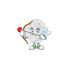 mascot design concept of planctomycetes cute Cupid with arrow and wings